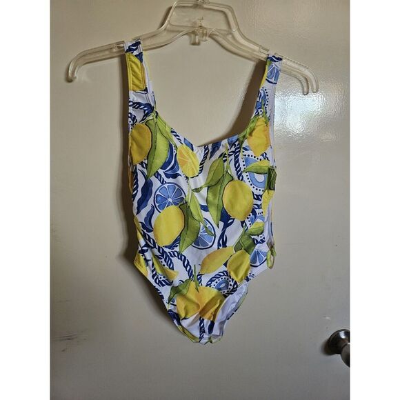 Kenny Flowers Swim Women‎ XS One Piece Swimsuit The Positano Gold Ring Lemon - Picture 1 of 7